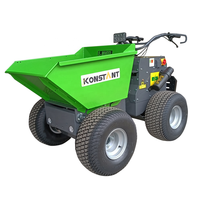 KONSTANT 300KG Elektro Mini Dumper 4WD Beton-Schubkarre 1600W Baustellen-Minidumper mit Hydraulik und Akku