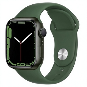 Pour Apple Watch Series 7 (GPS + Cellular 41mm) Écran AMOLED carré vert avec bracelet Clover Sport Regular (Reconditionné) - Product Image 1