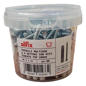 Espiga de nailon F4V con tornillo de cabeza cruzada TSP de 8x40 mm, 50 piezas - Product Image 2