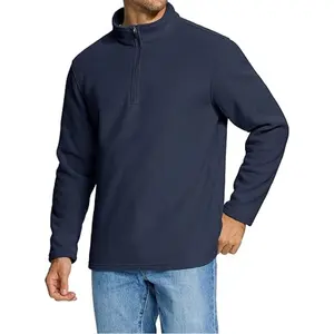 Men's 1/4 Quarter-Zip Pullover Polar Fleece Sweatshirt Stand Collar Casual Outdoor Long Sleeve Shirt for Men