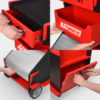 Chariot à outils en métal robuste GATmatic avec 3 tiroirs, personnalisable OEM/ODM/OBM pour l'entretien des ateliers et des garages