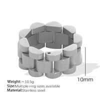 Modische Frauen Hierarchie Design Breiter und dicker Ketten ring Dicker Ketten ring 18 Karat vergoldeter Edelstahl ring