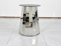 Socle de table à manger en acier inoxydable sur mesure, poli miroir, pour plateau de table en marbre ou pierre frittée