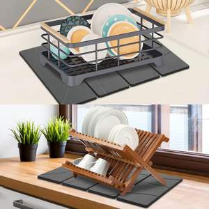 Estera de secado de platos de piedra de diatomita absorbente de agua para mostrador de cocina - Product Image 3