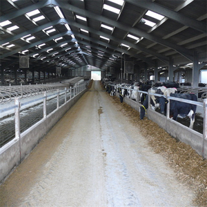 Abri préfabriqué à structure en acier pour élevage de chèvres Abri à cadre de portail en métal pour ferme d'élevage de vaches avec panneau solaire - Product Image 1
