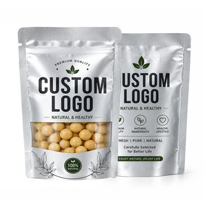 Bolsa con Cierre Hermético Personalizada con Ventana Transparente, Bolsa Reutilizable de Grado Alimenticio para Refrigerios, Nueces y Alimentos Secos - Product Image 1
