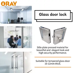 Factory Direct Selling Frameless SS304 Matte Glass Door Safety Lock Tempered Glass Door Lock