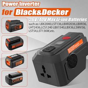 Pour générateur <span class=keywords><strong>d</strong></span>'onduleur BLACK + DECKER, adaptateur <span class=keywords><strong>d</strong></span>'onduleur <span class=keywords><strong>d</strong></span>'alimentation <span class=keywords><strong>Portable</strong></span> 200W pour batterie Li-ion B & <span class=keywords><strong>D</strong></span> 36V/40V MAX - Product Image 2