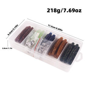 ใหม่20/35/60ชิ้น Ned Stick ตะกั่วหนอนกล่องตะขอหัวเหยื่อปลอม<span class=keywords><strong>ลอย</strong></span>น้ำสีดำทนต่อการ<span class=keywords><strong>กัด</strong></span>ปลาเค็ม - Product Image 5