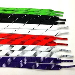 하키 끈으로 사용자 정의 로고 다채로운 플랫 폴리 에스테르 신발 끈 - Product Image 2