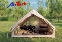 Grande tente de camping gonflable portable en tissu Oxford imperméable pour toutes les saisons, avec chambre climatisée et installation rapide