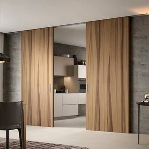 Puerta Corredera Invisible sin Marco de Estilo Europeo para Sala de Estar, Puerta Corredera Interior de Madera, Insonorizada - Product Image 1
