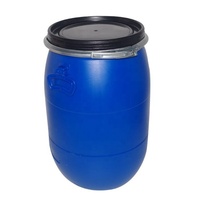 Seau de stockage d'eau en plastique de 60 L, étanche, pour voiture, camping-car, usage domestique, grande capacité, ouverture supérieure, baril bleu en plastique de 60 L