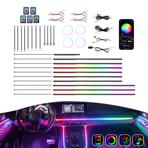 OEM xe nội thất ánh sáng 18 / 22 trong 1 Xe môi trường xung quanh dẫn ánh sáng Kit dải ánh sáng tùy chỉnh RGB năng động giao hưởng xe dẫn đèn - Product Image 1