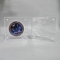 Boîte de présentation de luxe moderne pour capsules de pièces de monnaie carrées sur mesure, avec insert noir, montage facile, tailles 24mm-40mm