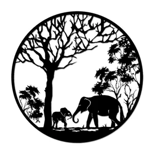 2024 Factory Best Seller Modern Home Office Decor Safari Metal Wall Art Elephant African Animals Metal Handicraft Metal