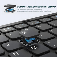 Keyboard Lipat BT Nirkabel dengan Touchpad Mouse untuk Android Laptop PC, Promo Hot Sale