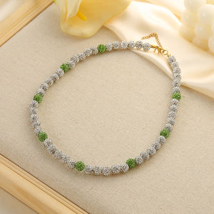 נשים צבעוניות <span class=keywords><strong>rhinestone</strong></span> עגול ספורטיבי בייסבול שרשרת קריסטל ספורט מסוגננת שרשרת קריסטל ספורטיבית עבור mens - Product Image 4