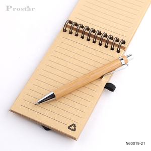 A6 حجم ميمي ايكو الخيزران غطاء دوامة دفتر مع حامل قلم - Product Image 3