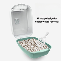 Bac à sable pour toilette de chat en plastique fermé avec pelle
