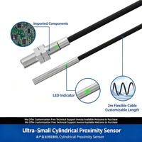 Interruptor de proximidad cilíndrico ultracompacto de tres hilos M3, sensor micro pequeño M4, sensor de inducción metálico mini M5, personalizado de fábrica