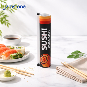 Custom Logo Recyclable Food Grade Cardboard Sushi Paper Cylinder Packaging Box Easily Sushi Push Pop up Paper Tube <b>Container</b> - Product Image 1