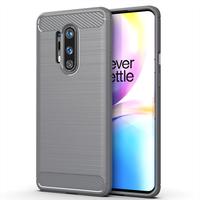 Coque de téléphone portable en TPU souple antichoc en fibre de carbone pour One Plus 8 Pro