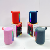 Enceinte portable sans fil pour sports de plein air BS03, son stéréo, microphone intégré, étanche, enceinte LED, tissu coloré