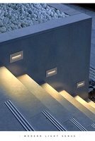 Lampe de marche LED étanche IP65, lampe d'escalier murale encastrée, lumière de voie extérieure anti-éblouissement en aluminium