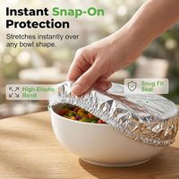 50 couvercles alimentaires réutilisables en aluminium, couvercles élastiques en aluminium pour bols alimentaires, couvercles isolants en aluminium pop-up