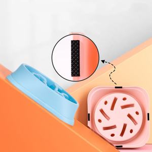 Vente chaude empêchant l'étouffement bol de nourriture lente pour animaux de compagnie bol de chien pratique coloré mangeoire antidérapante en plastique - Product Image 3