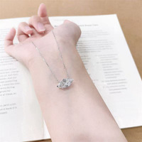 Collier pendentif minimaliste en or blanc 18 carats avec diamant de laboratoire taille marquise, grand carat, chaîne de clavicule, bijou fin pour femme, idéal pour l'été