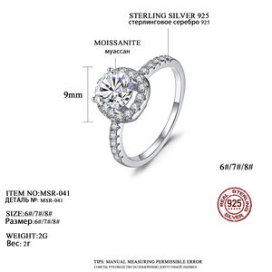 CZCITY diamant en forme de mariage femme Moissanite fiançailles <span class=keywords><strong>2026</strong></span> nouvelle bague d'éternité Moissanite en or blanc rhodium - Product Image 2