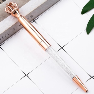 Recuerdo de <span class=keywords><strong>Boda</strong></span>, Bolígrafo de Corona Personalizado con Logotipo, Bolígrafo de Cristal con Corona Dorada Rosa - Product Image 5