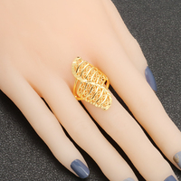JXX Offre Spéciale populaire plaqué or 24k bijoux en laiton bagues de fiançailles pour femmes Dubai style bagues en or bijoux pour femmes