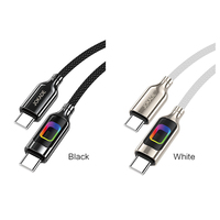 Câble de charge rapide JOKADE PD100W Type-C vers Type-C, lumière colorée, nylon tressé, alliage de zinc, 1 m, cordon de synchronisation de données