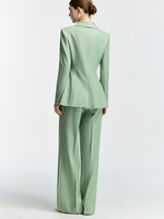 Costume sur mesure OEM pour femme en polyester, coupe ajustée, tenue de travail formelle, ensemble blazer sans plis pour le bureau