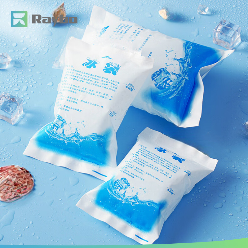 RAYBO Factory Directly Wholesale Food Grade Dry Ice Packs Cooler Reusable for Cold Fresh Food Shipping Gel Ice Bags