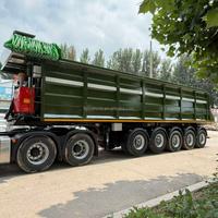 Semi-remorque benne basculante latérale 5 essieux 80-100 tonnes pour le transport de charbon et de minerai dans l'exploitation minière, benne basculante multi-essieux, prix usine