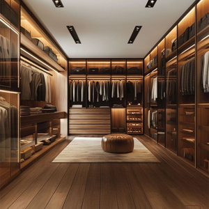 Modern Brown Gloss Design Sliding Door <strong>Wardrobe</strong> <strong>Set</strong> One <strong>Piece</strong> Closet Column Mirror for Bedroom Furniture Living Room - Product Image 4