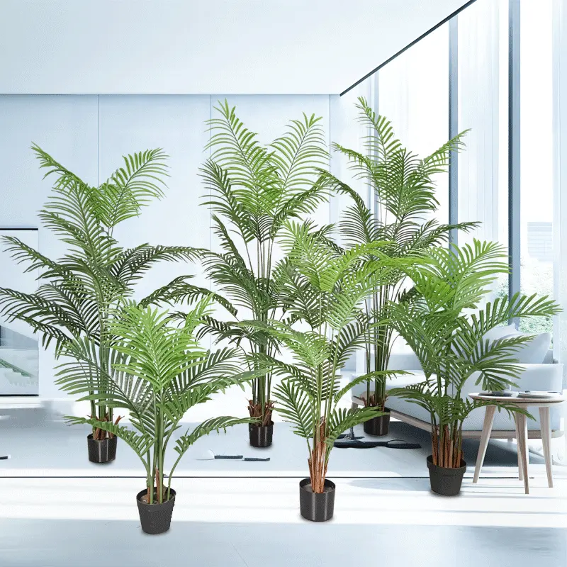 Personalização Oh Artes plástico areca planta artificial coco palmeira decorações interiores artificial kwai areca palmeira