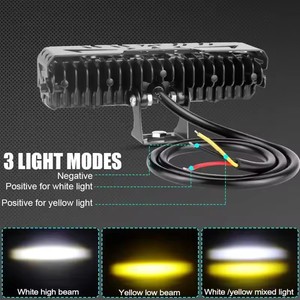 Xe Máy 5 Ống Kính Spotlight Trắng Vàng Cao Thấp Chùm 28W 3570 LED Đèn Pha Phụ Trợ Lái Xe Đèn Phổ Moto Phụ Kiện - Product Image 3
