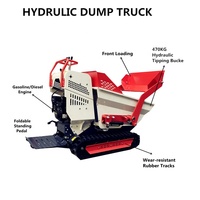 Schnelle Lieferung Mini Track Dumper 800kg 1000kg Mini Dump Truck Elektro Crawler Mini Dumper