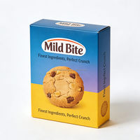 Boîte à biscuits personnalisée écologique avec gaufrage et pelliculage mat, emballage alimentaire pliable pour biscuits, gaufrettes, craquelins, boulangerie et vente au détail