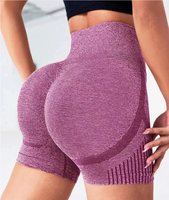 Shorts décontractés à taille haute en nylon à séchage rapide, couleur unie, haute élasticité, leggings de sport, yoga, sans couture pour femmes