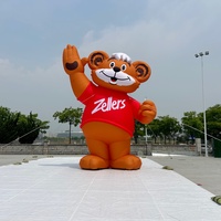 Décoration géante gonflable personnalisée en forme d'ours brun, 20 pieds, en tissu Oxford, résistante au vent et à l'eau, mascotte publicitaire gonflable en forme d'ours de dessin animé