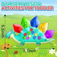 Jouet sensoriel dinosaure à trier par couleur, jouet souple à presser, essentiel pour les voyages en voiture, pour tout-petits, motricité fine, autisme, jouet apaisant anti-stress