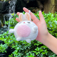 Porte-clés en peluche de dessin animé, breloque de sac, jouet mignon pour filles, poupée en forme d'œuf, figurine en peluche lapin, lapin soleil 13cm/16cm pour filles, vente en gros