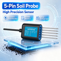 Sensor de Suelo Capacitivo 5 en 1, Impermeable IP68, RS485 ModBus RTU, Plug & Play, para Monitoreo Agrícola Inteligente