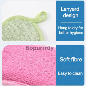 Lot de 5 <span class=keywords><strong>éponge</strong></span>s à vaisselle personnalisées avec logo, <span class=keywords><strong>éponge</strong></span>s de nettoyage multi-usages pour la cuisine, <span class=keywords><strong>éponge</strong></span>s en <span class=keywords><strong>microfibre</strong></span> non rayantes pour le nettoyage domestique de la vaisselle - Product Image 3